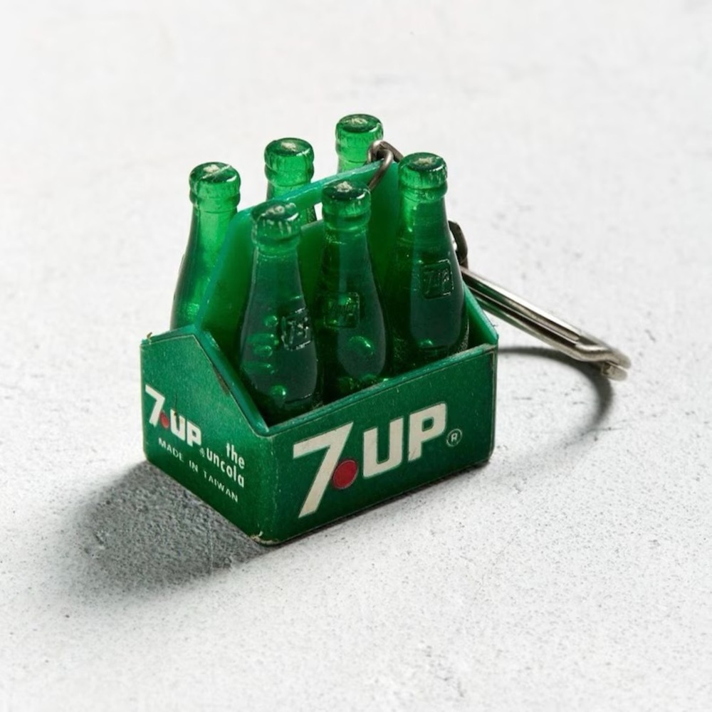 Vintage Keychain 7up Soda Keychain Collectible 80s